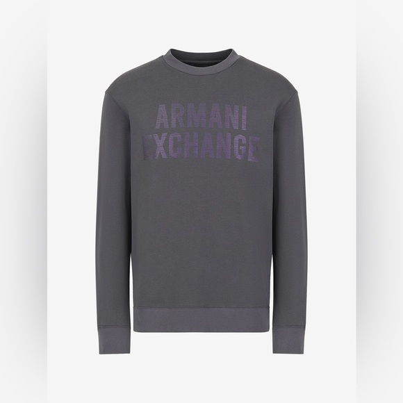 Armani Exchange IRIDESCENT LOGO CREW NECK SWEATSHIRT - Picture 6 of 9